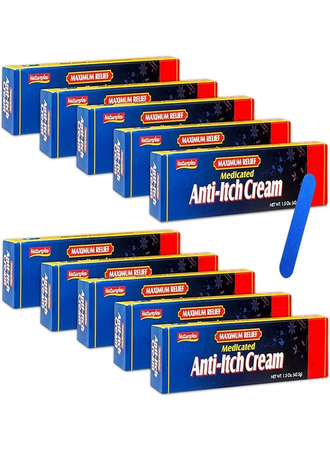 عبوة من 10 قطع (نيتشر بليكس) كريم طبي مضاد للحكة - لتخفيف الحكة، 1.5 أونصة مع مبرد أظافر مزدوج الجوانب